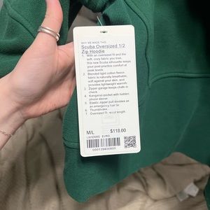 Lululemon half zip emerald green